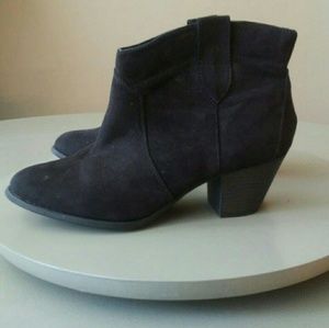 Faded Glory Black Suede Ankle Boots